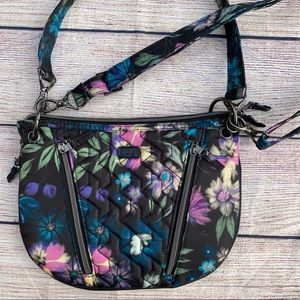 Lug Swivel Convertible Crossbody in Bloom Black Floral Like New